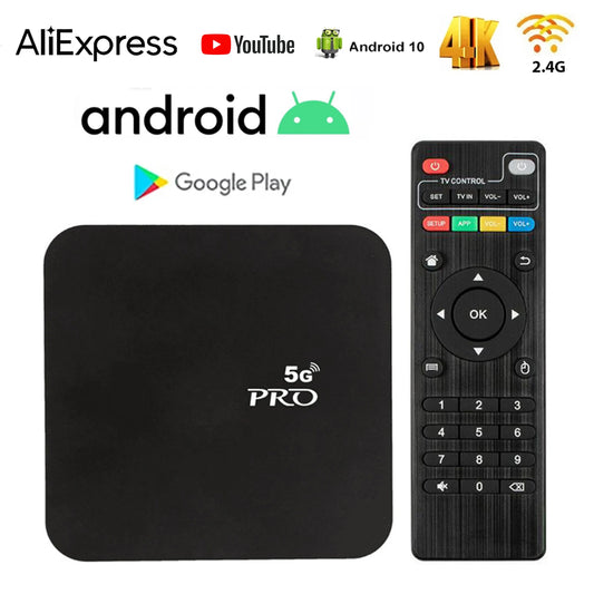 Global Version 2024 Android 10 Smart TV Box Home Theater TV Set-top Box 4K HDR10 2.4G WIFI YouTube Streaming Media Player