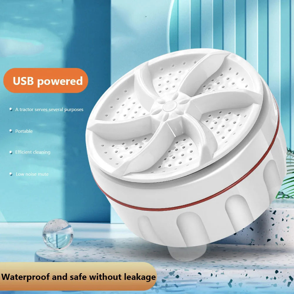 Mini Washing Machine USB Rotating Turbine Portable Washing Machine For Socks Underwear Wash Dishes For Travel Home Business Trip