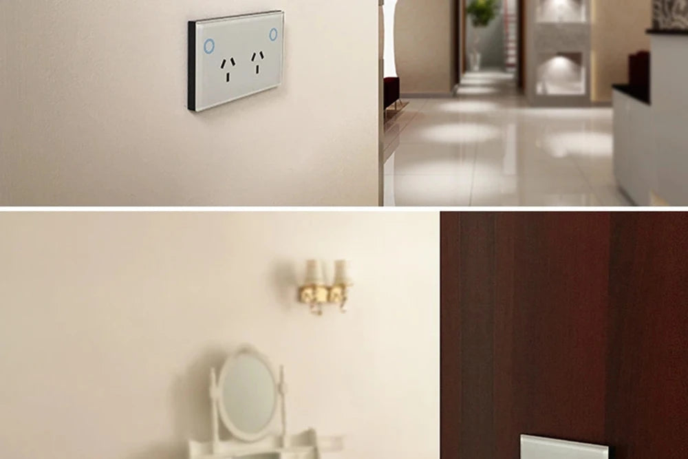 Melery AU Electrical Plug Outlet Power Monitoring Wifi Smart Wall Socket Touch Sensor Wireless Remote Control,Alexa Google Home