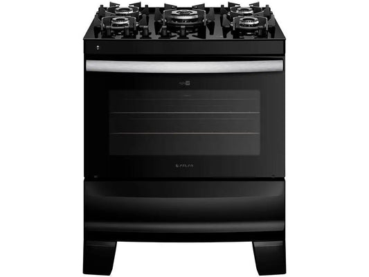 5-Bocas Atlas Stove Black Glass Table Agile Glass UP - Bivolt