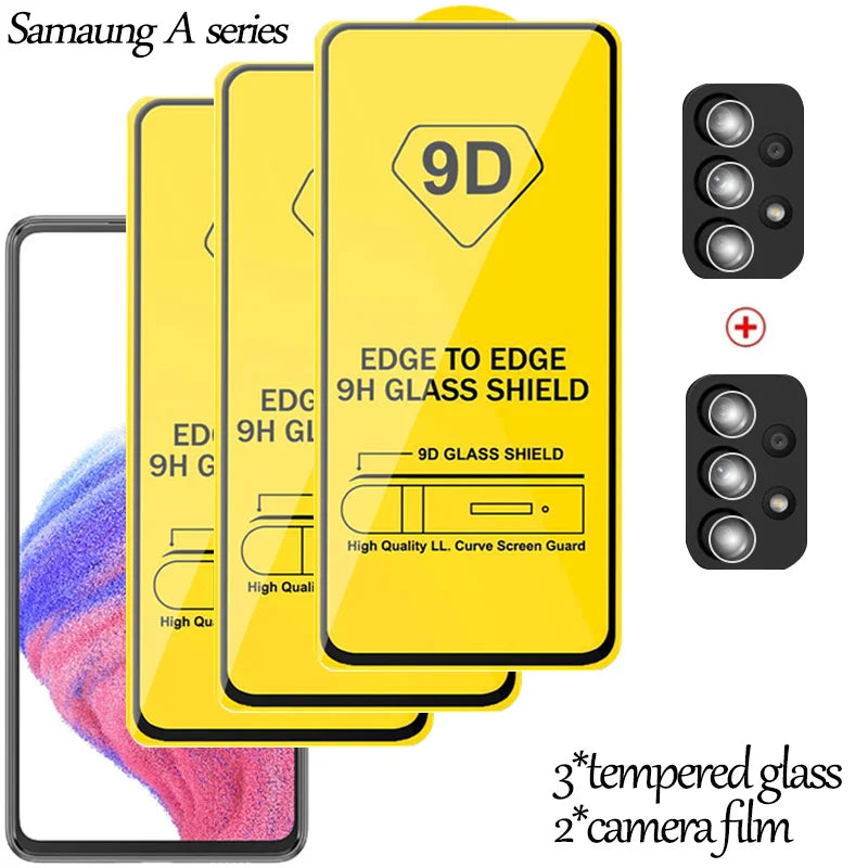 mica/lamina samsung a 54, screen protector for samsung a73 a14 a24 galaxy a53 5g protective tempered glass samsung a52 a52s camera lens film samsung a 53 5g accessories samsung a54