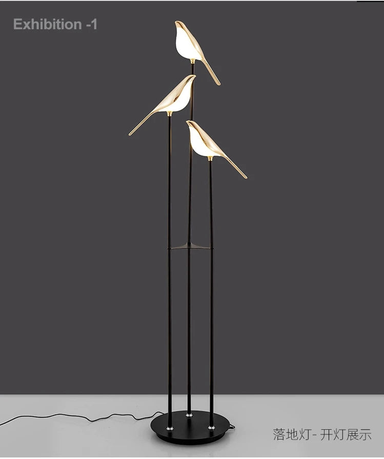 Modern LED Floor Lamps Table Desk Light with Bird Lighting for Bedroom Living Room