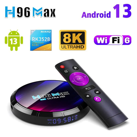 H96MAX RK3528 Android 13.0 TV Box  Support 2.4G/5.8G WiFi6 BT5.0 4K Video Set Top TV Box Decode And Play 8K