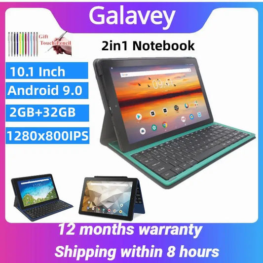 Flash Sales 10.1'' Android 9 2in1 Tablet PC 2GB RAM 32GB ROM 1280x800 IPS Bluetooth-compatible Dual Cameras With Keyboard