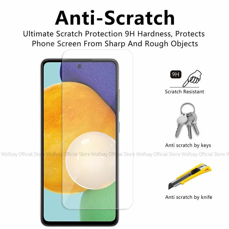 2/4PCS Screen Protector For Samsung Galaxy A52 Tempered Glass Samsung Galaxy A12 A22 A32 A52 Glass Film For Samsung Galaxy A52