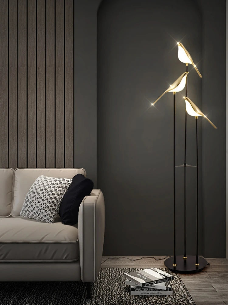 Modern LED Floor Lamps Table Desk Light with Bird Lighting for Bedroom Living Room