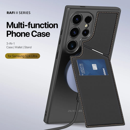 DUX DUCIS Magnetic Case For Samsung S24 Ultra, Samsung S24 Plus, Samsung S24, Case Phone Stand Wallet 3in1