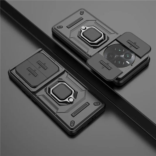 For Realme 12 Pro Plus Cover Realme 12 Pro+ Case 6.7 inch Lens Sliding Window Protector Armor Shockproof Holder Magnetic Bumper