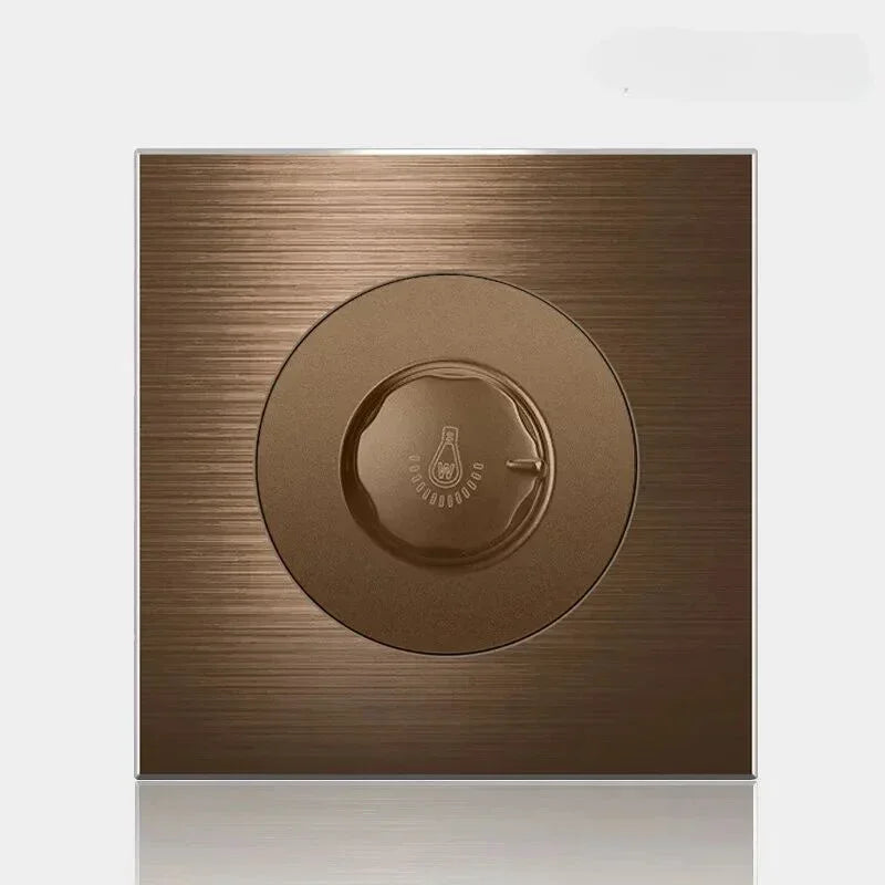 High quality coffee color universal Retro Eu FR 220V wall light switch,Reset button switch electrical socket with LED indicator