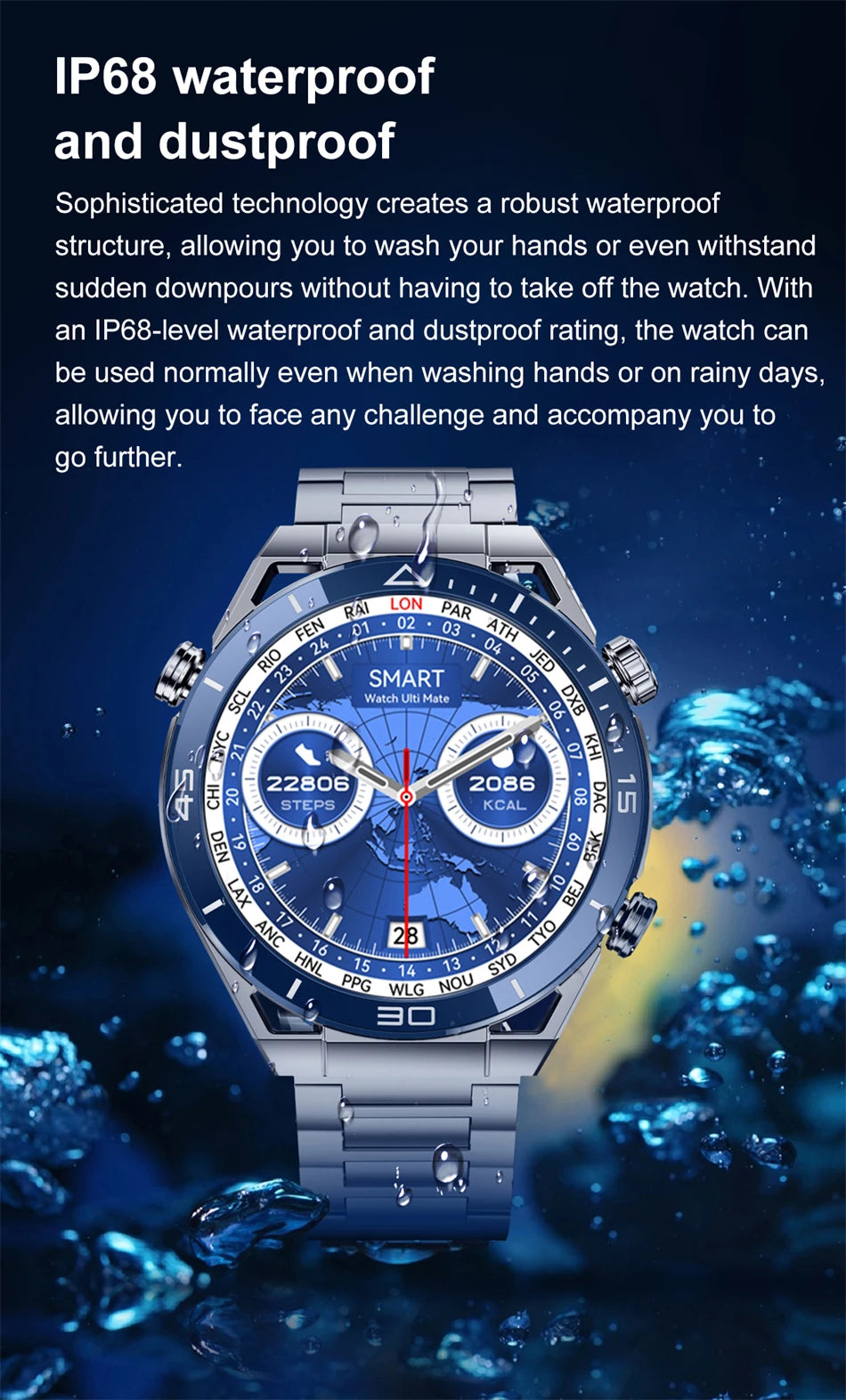 LIGE GPS Smart Watch Men 454*454 HD resolution Voice Calling NFC Watches Compass IP68 Waterproof ECG+PPG Smartwatch For Huawei