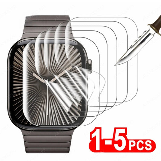 1-5PCS Curved Screen Protector For Apple Watch Series 10 46MM 42MM S9 S8 Waterproof Soft Film For iWatch Ultra 2/1 Hydrogel Film