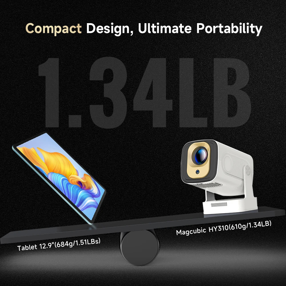Magcubic HY310 Android 11 Projector 4K Native 1080P Auto Focus 330ANSI Dual Wifi with Air Mouse Voice Assistant Built Speaker