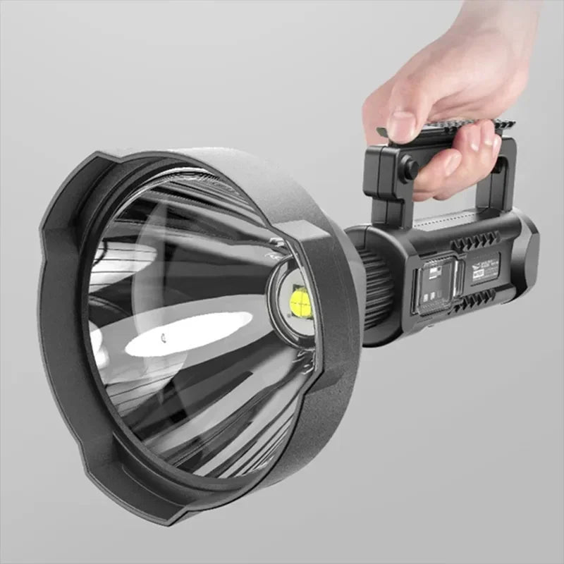 Portable Powerful LED Flashlight Mountable Bracket Handheld Searchlight USB Rechargeable Spotlight Waterproof Torch Light