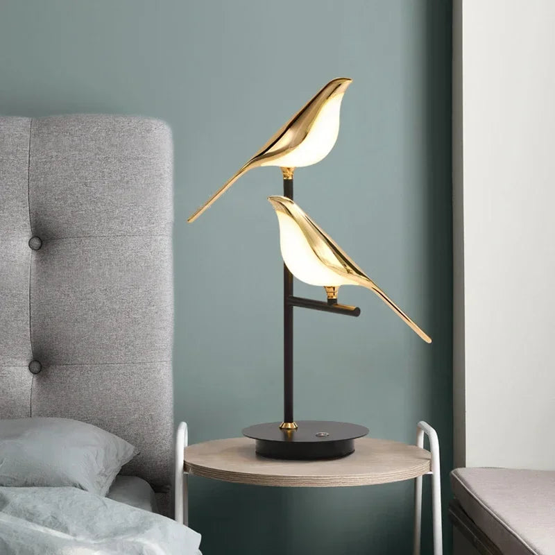Modern LED Floor Lamps Table Desk Light with Bird Lighting for Bedroom Living Room