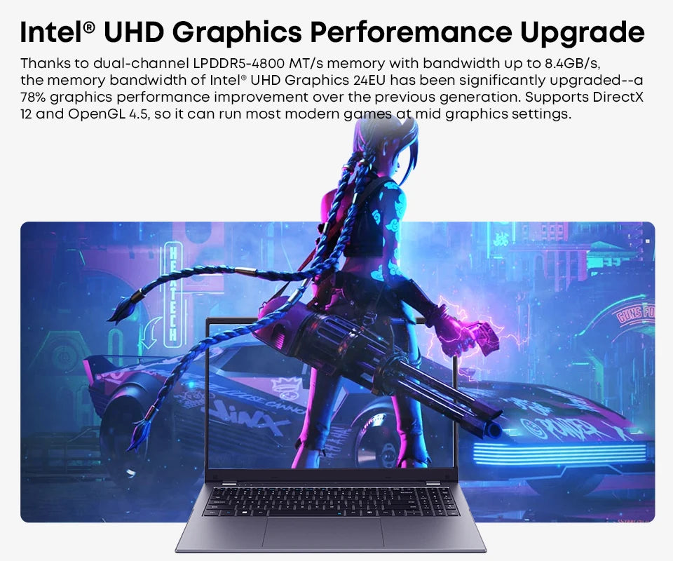 CHUWI GemiBook Plus Laptop 15.6'' FHD 1920 * 1080 16GB LPDDR5 512GB SSD Intel Alder Lake N100  WiFi 6 Windows 11 Laptops