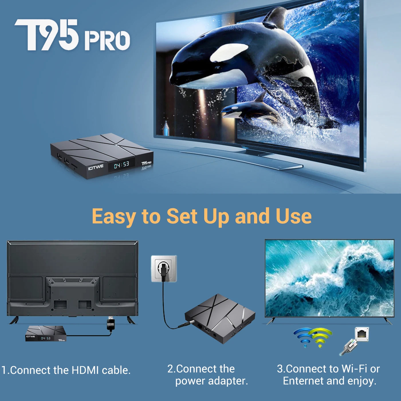 T95 Max H618 Smart TV Box Android 13 Set-Top-Box H618 Quad Core 6K WIFI6 BT5.0 T95Pro Media Player Smart Set-Top-Box 4GB+32GB