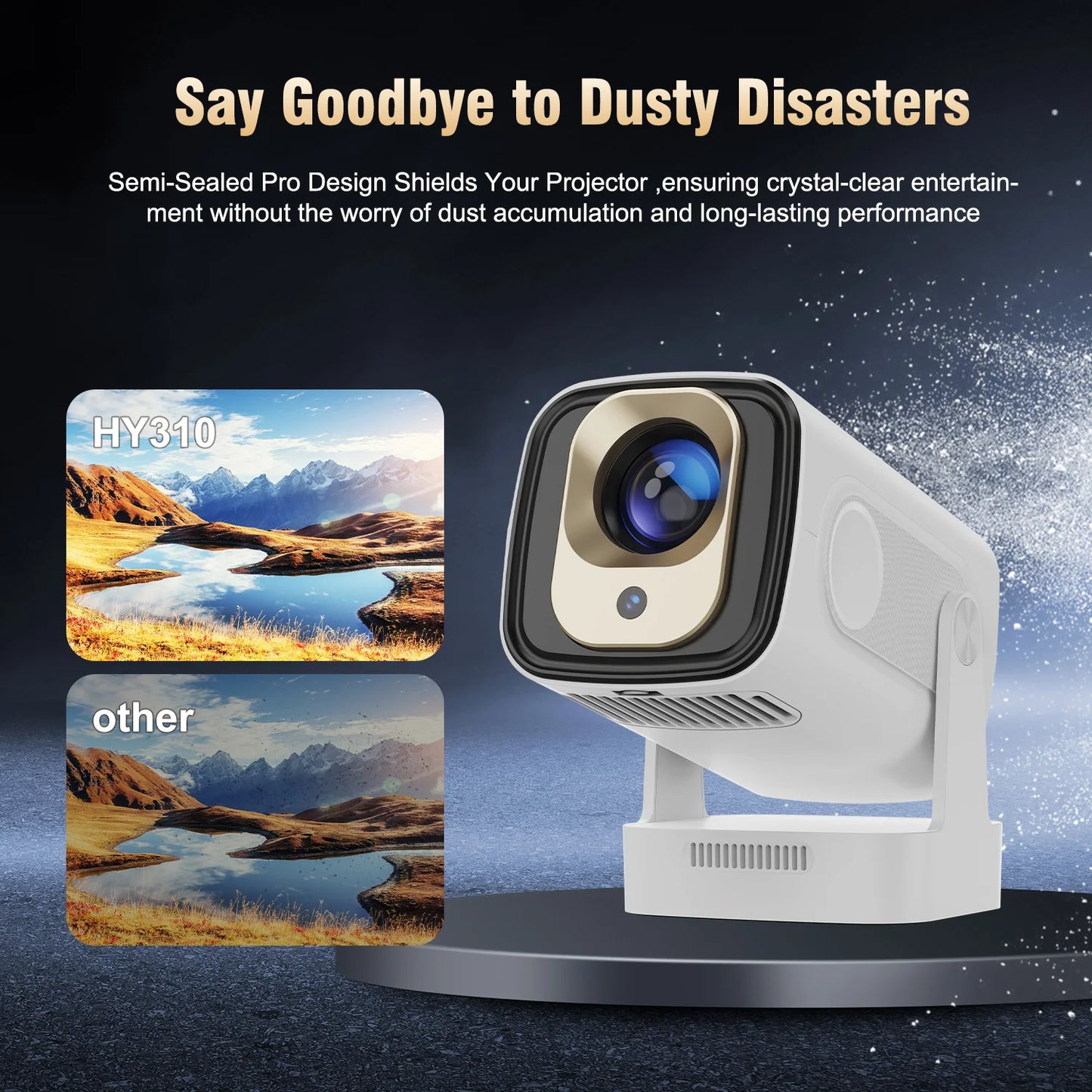 Magcubic HY310 Android 11 Projector 4K Native 1080P Auto Focus 330ANSI Dual Wifi with Air Mouse Voice Assistant Built Speaker