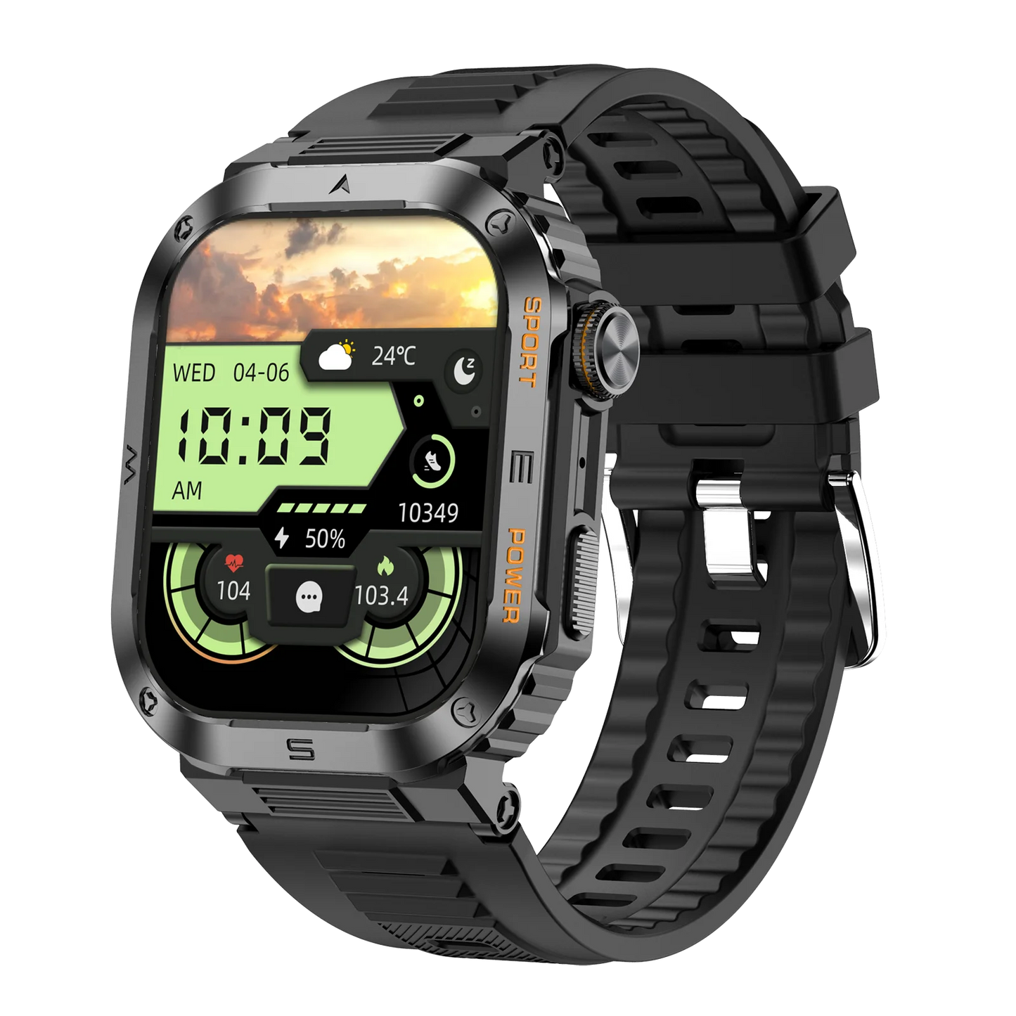 Rugged And Durable Military Smart Watch Ip68 Waterproof 2.01'' HD Display Bluetooth Voice Smart Watch For Android IOS XIAOMI