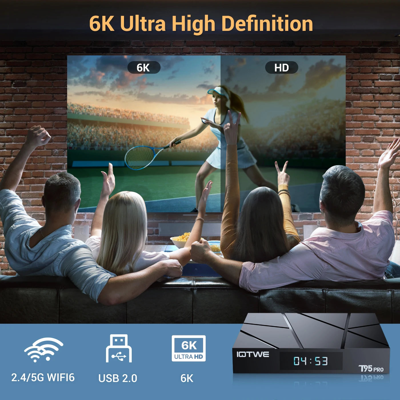 T95 Max H618 Smart TV Box Android 13 Set-Top-Box H618 Quad Core 6K WIFI6 BT5.0 T95Pro Media Player Smart Set-Top-Box 4GB+32GB