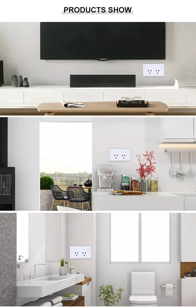 Melery AU Electrical Plug Outlet Power Monitoring Wifi Smart Wall Socket Touch Sensor Wireless Remote Control,Alexa Google Home
