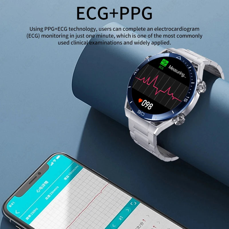 LIGE GPS Smart Watch Men 454*454 HD resolution Voice Calling NFC Watches Compass IP68 Waterproof ECG+PPG Smartwatch For Huawei