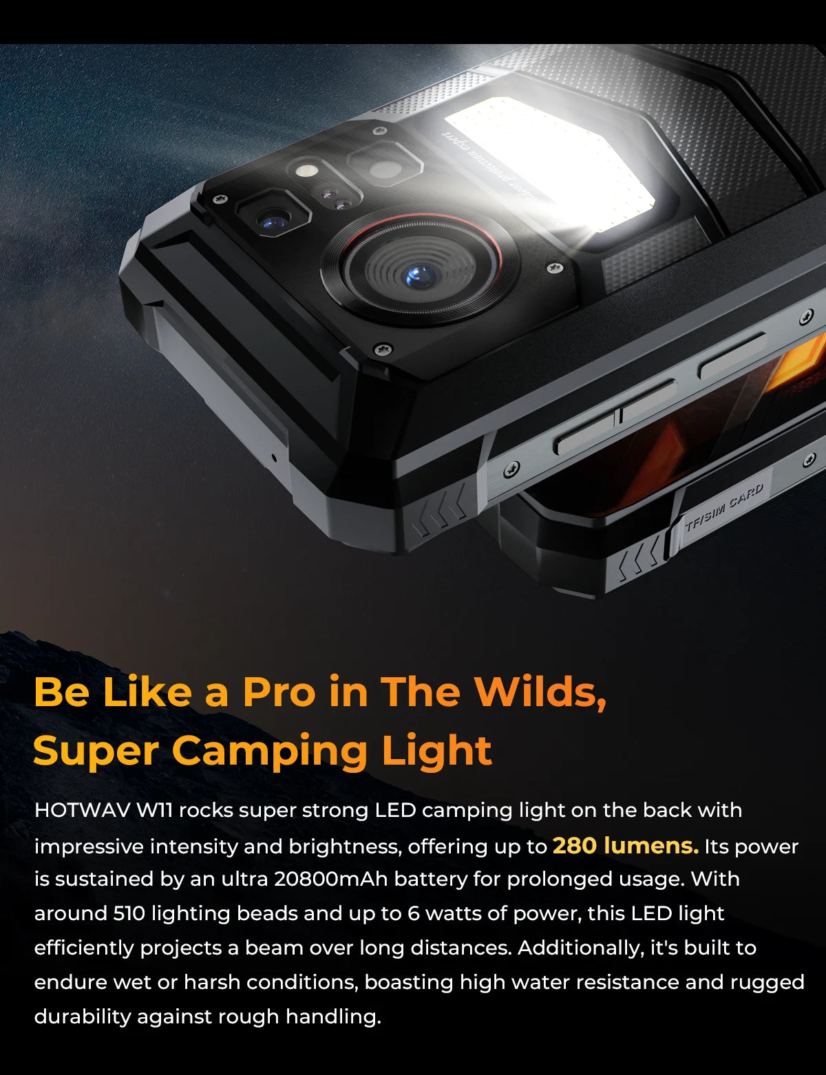 HOTWAV W11,12GB+256GB,Rugged,20800 мАч,280LM Flashlight,NFC,33W Fast Charging,24MP Night Camera,Global Version