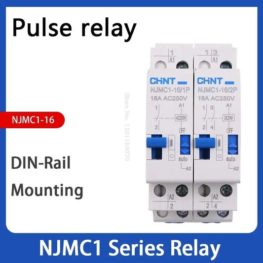 CHINT Impulse Signal Pulse Relay NJMC1 Signal Relay NJMC1-16 1P 2P 3P 4P AC220V DC24V 16A CHNT