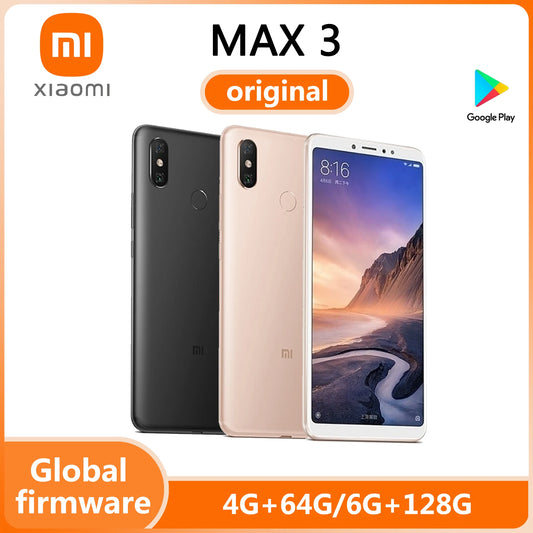 Xiaomi Max 3 Snapdragon 636 Smartphone 6.9 inch Big Screen  12MP Bluetooth 5.0 Androidused phone