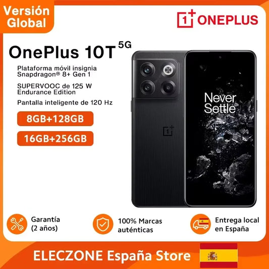 OnePlus 10T 10 T 5G Smartphone Global Version 8GB 128GB Snapdragon 8+ Gen 1 125W SUPERVOOC 4800mAh 120 Hz Fluid AMOLED Display