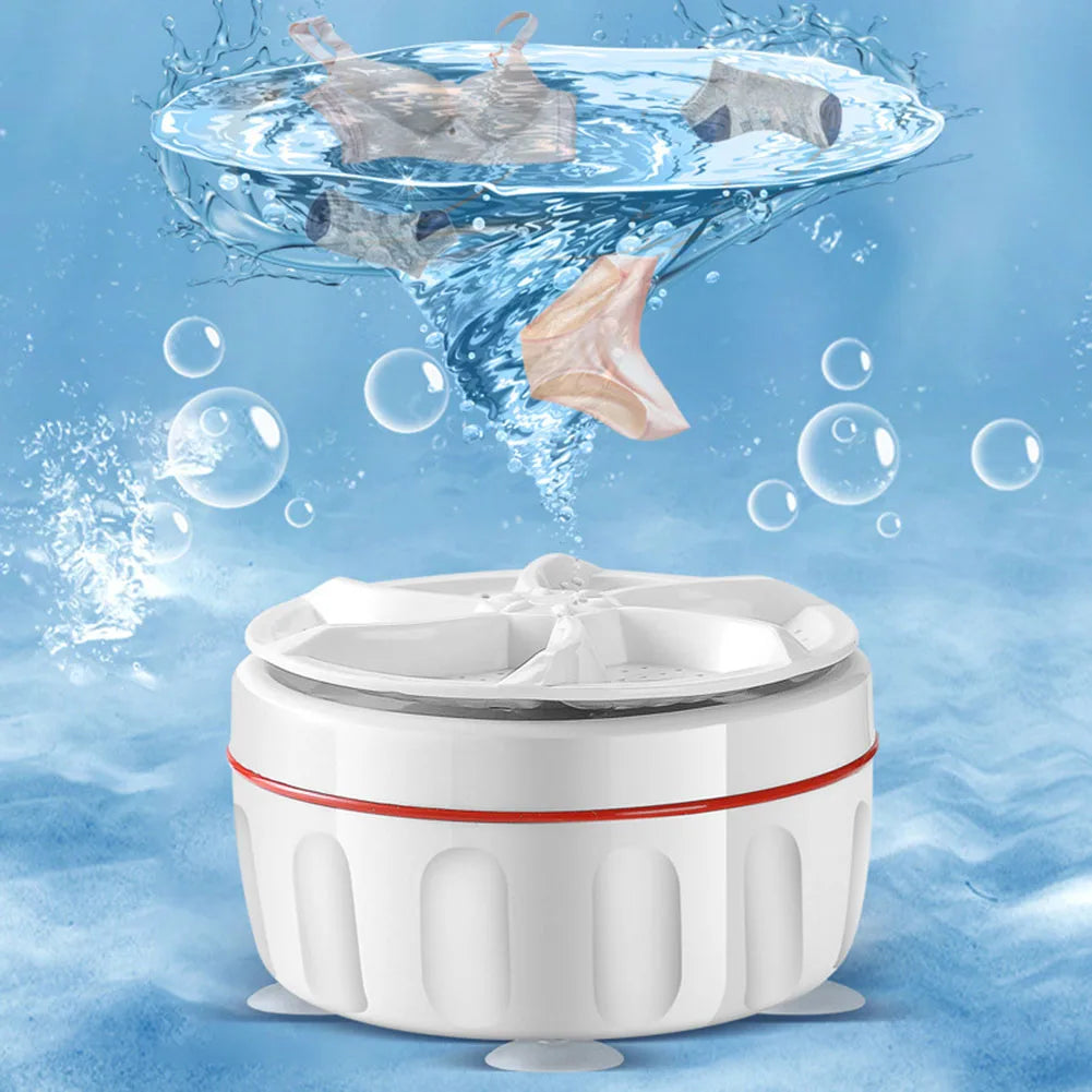 Mini Washing Machine USB Rotating Turbine Portable Washing Machine For Socks Underwear Wash Dishes For Travel Home Business Trip