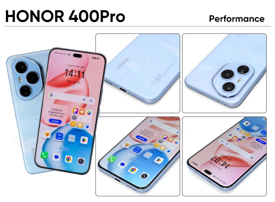 2025 HONOR 400 Pro Global Version 5G Smartphone Snapdragon 8 Gen 3 120Hz 6.7" AMOLED Display 200MP Camera 100W SuperCharge NFC