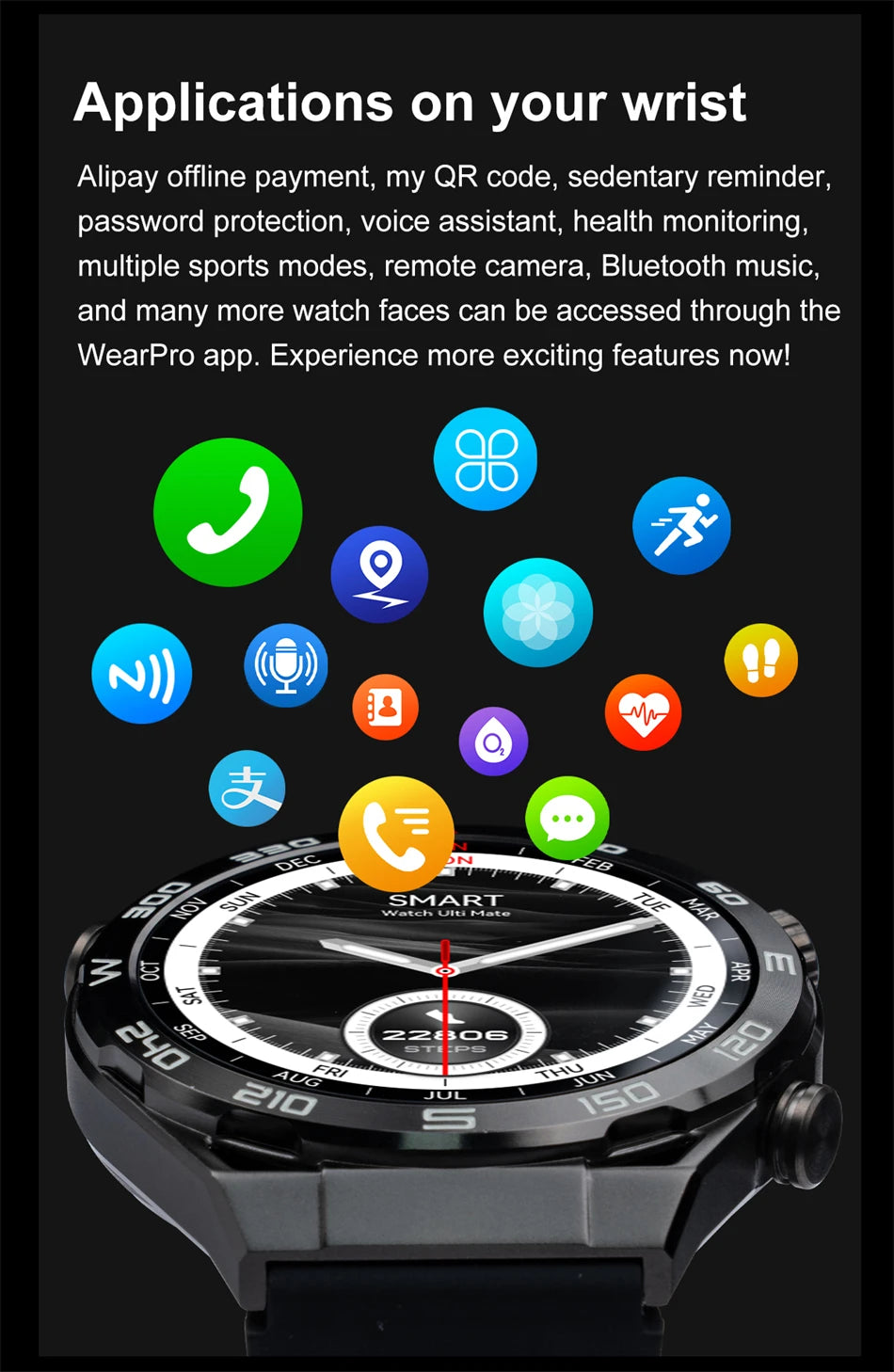 LIGE GPS Smart Watch Men 454*454 HD resolution Voice Calling NFC Watches Compass IP68 Waterproof ECG+PPG Smartwatch For Huawei