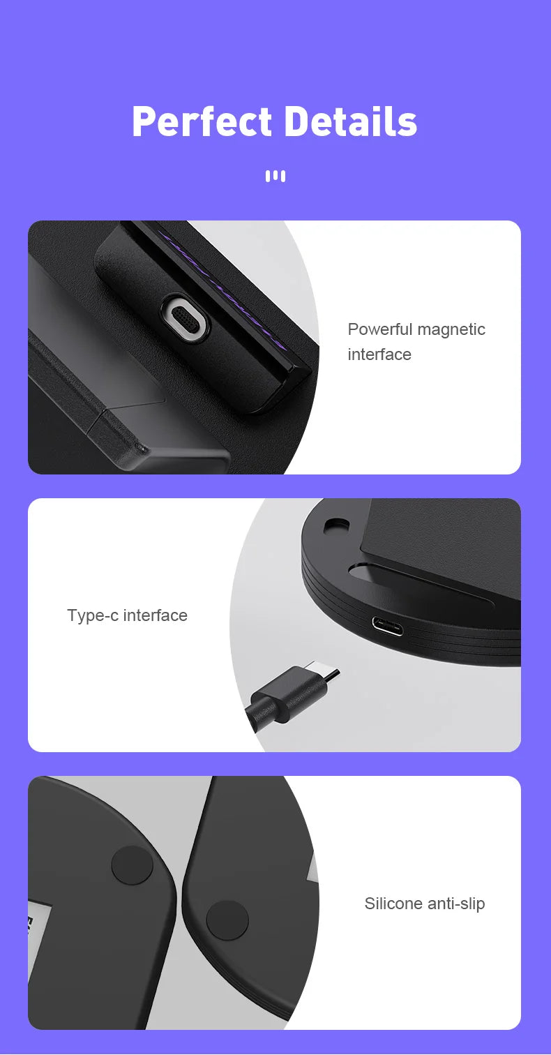 For Xiaomi PD120W Magnetic Fast Charging Base Wireless Charger Stand Desk Charging Station for Xiaomi14/14pro Redmi k70 Huawei