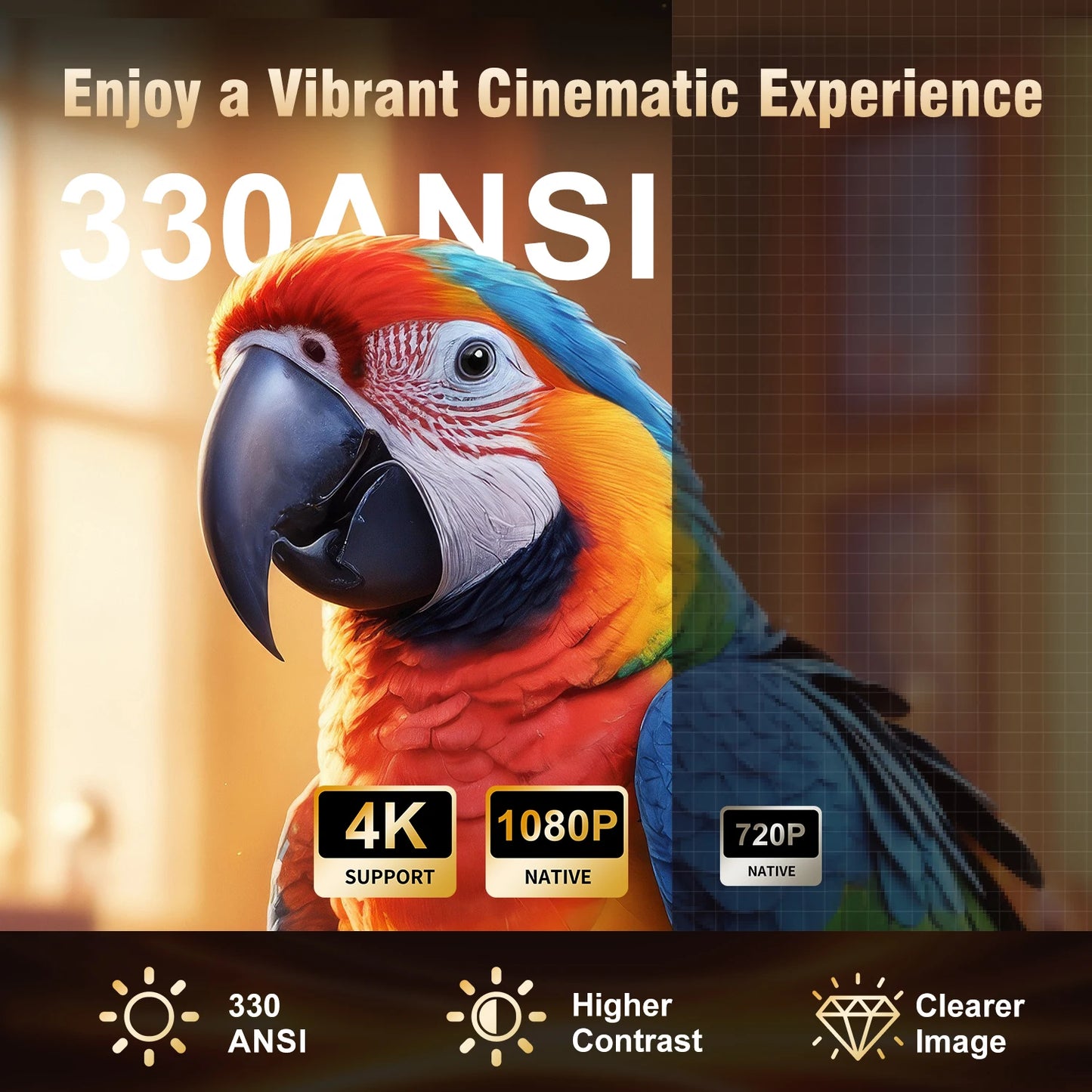 Magcubic HY310 Android 11 Projector 4K Native 1080P Auto Focus 330ANSI Dual Wifi with Air Mouse Voice Assistant Built Speaker