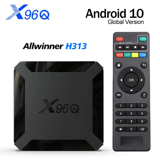 Hot X96Q Android 10.0 Fast Smart TV BOX 2GB 16GB Allwinner H313 Quad Core 4K VS X96 Mini Set top box fast shipping