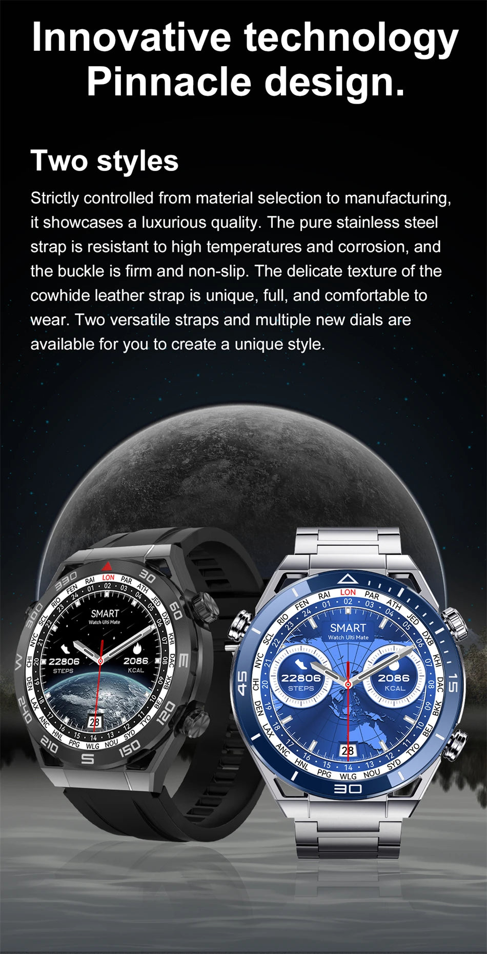 LIGE GPS Smart Watch Men 454*454 HD resolution Voice Calling NFC Watches Compass IP68 Waterproof ECG+PPG Smartwatch For Huawei
