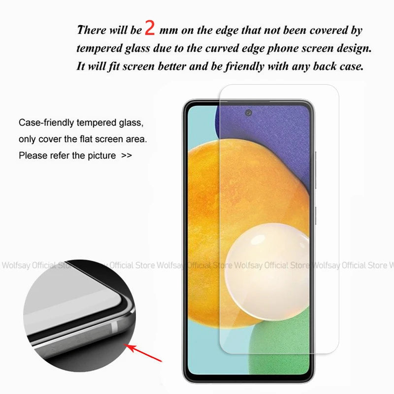 2/4PCS Screen Protector For Samsung Galaxy A52 Tempered Glass Samsung Galaxy A12 A22 A32 A52 Glass Film For Samsung Galaxy A52